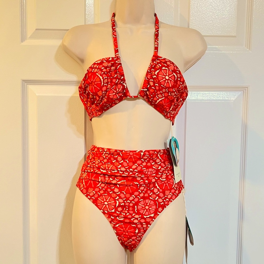 NWT-Rhode x Target-BOGO Deal- 2 pc Swim Set-Red Zinia-Top Sz XS-Bottom XXS